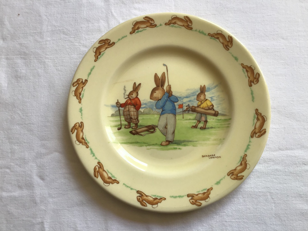 Royal Doulton Bunnykins signed plate Game of Golf